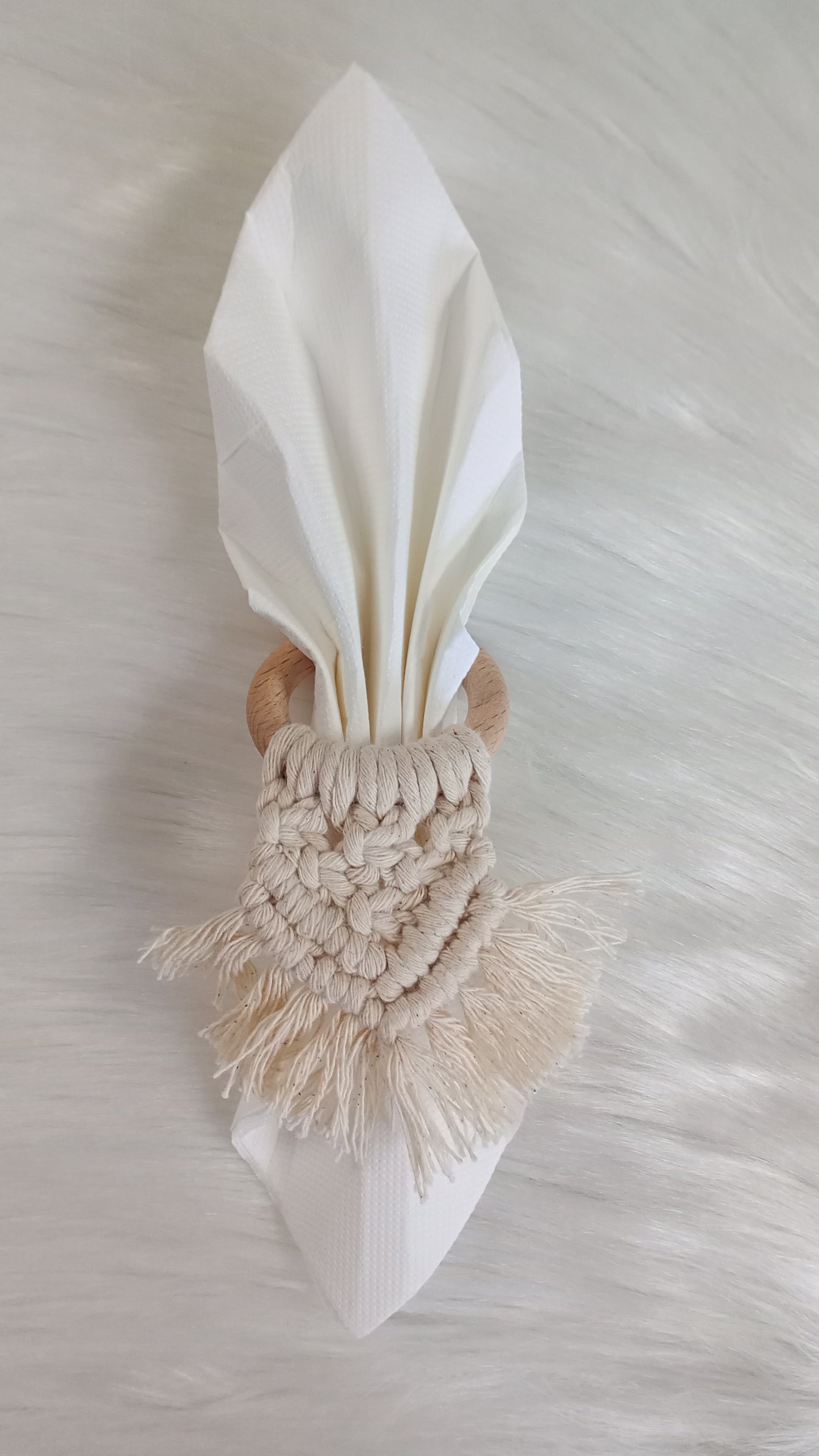 4 porte-serviettes en macramé