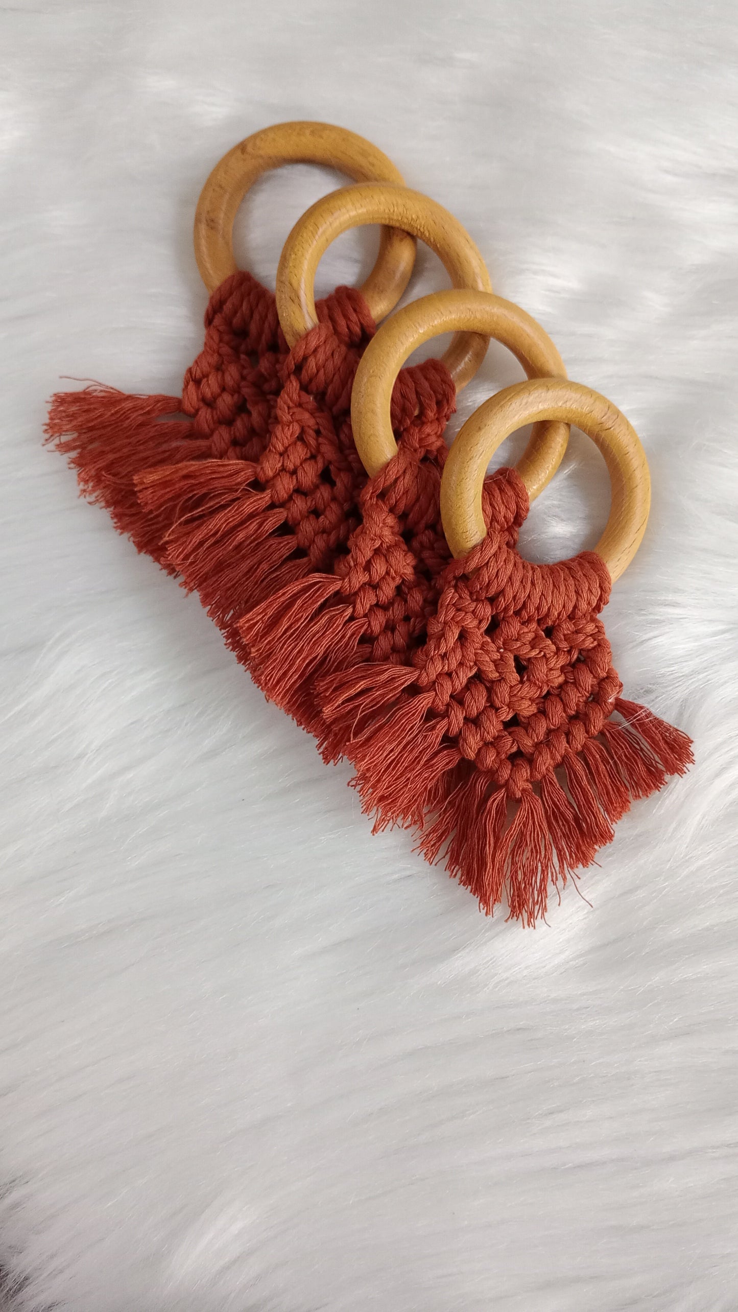 4 porte-serviettes en macramé