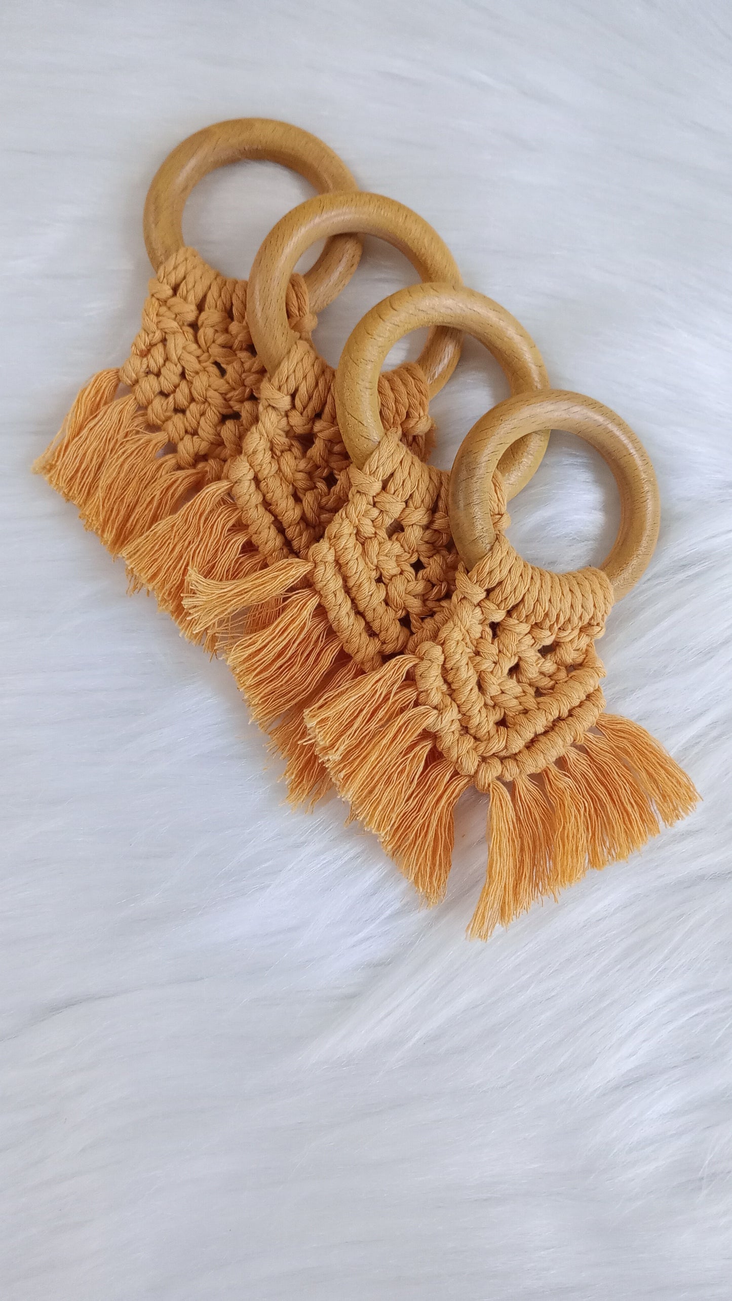 4 porte-serviettes en macramé