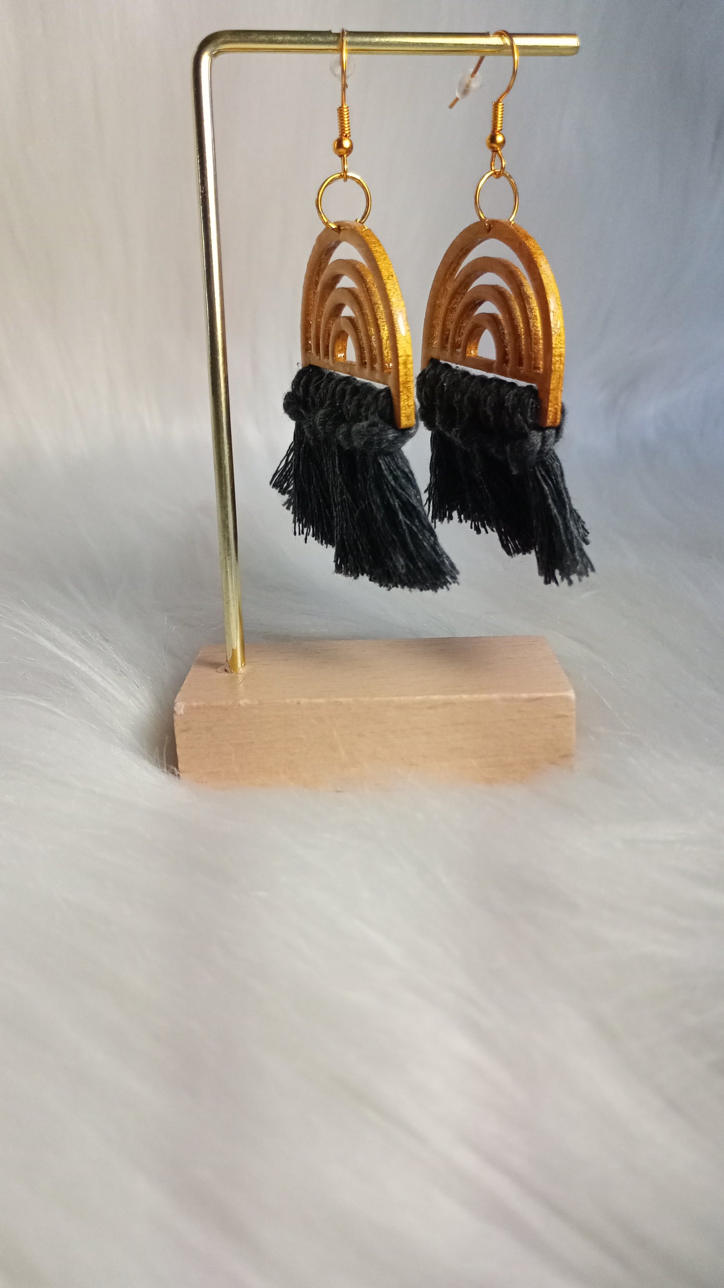 Boucles d'oreilles en macramé