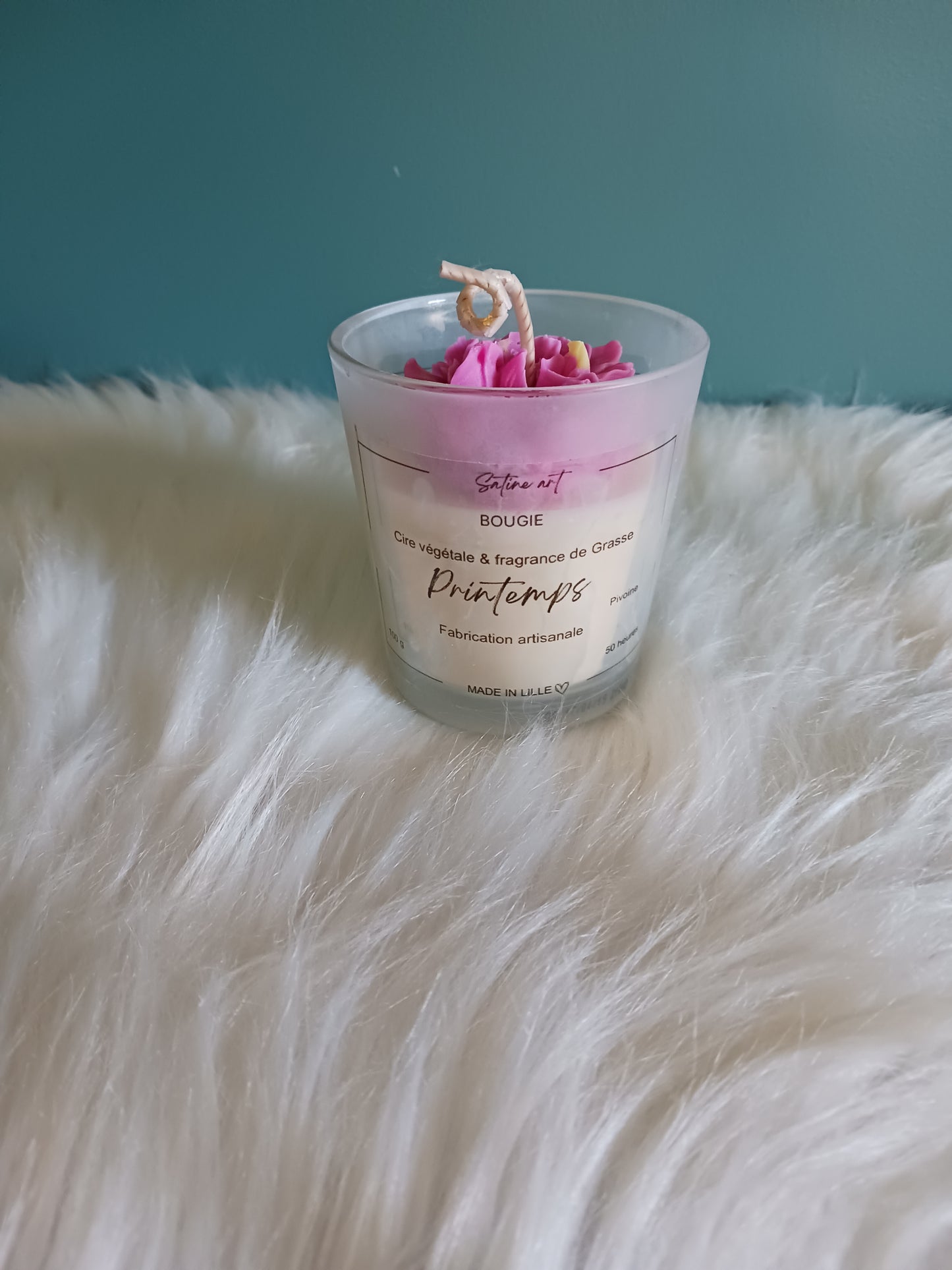 Bougie coulée - Pivoine