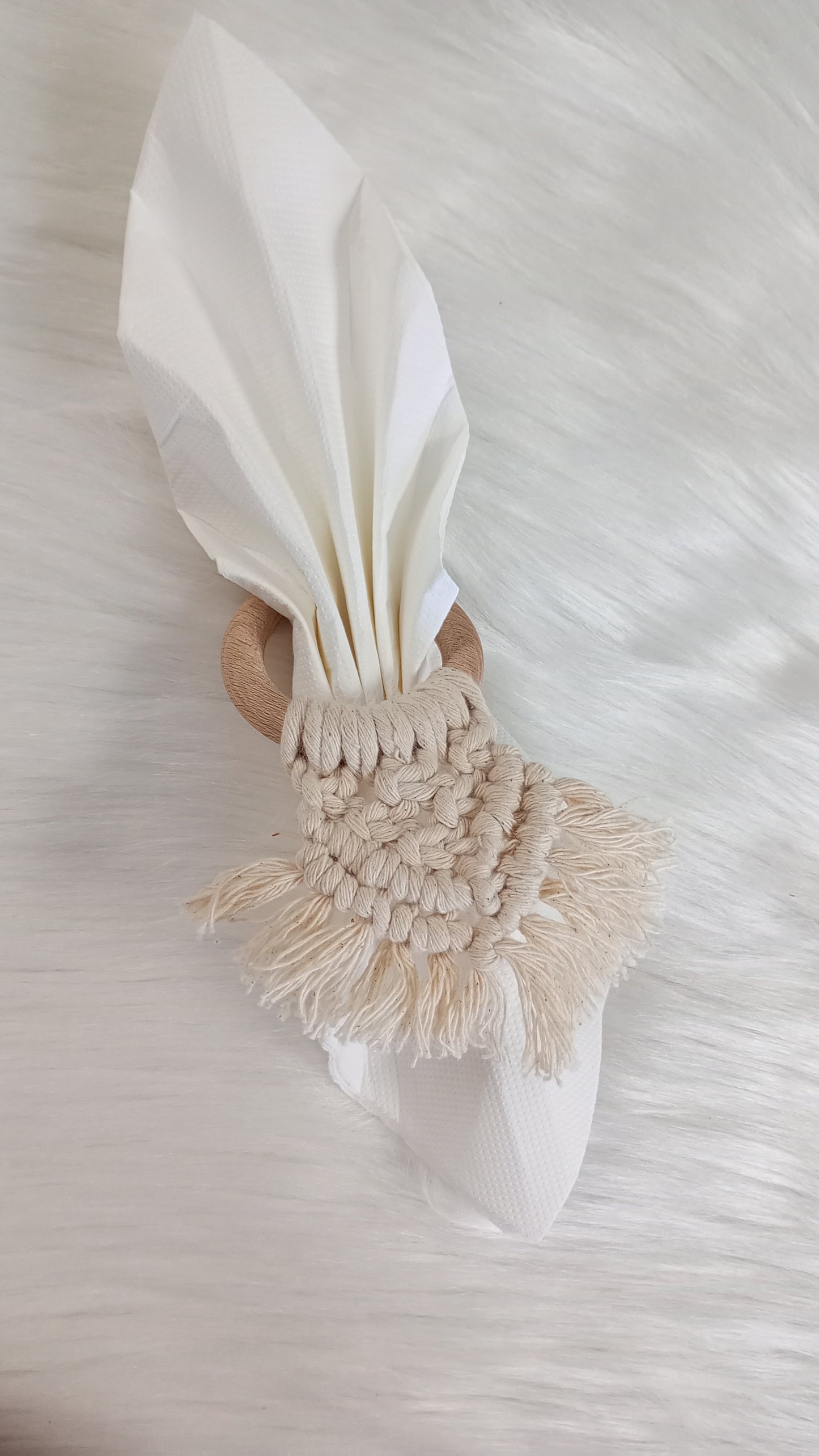 4 porte-serviettes en macramé