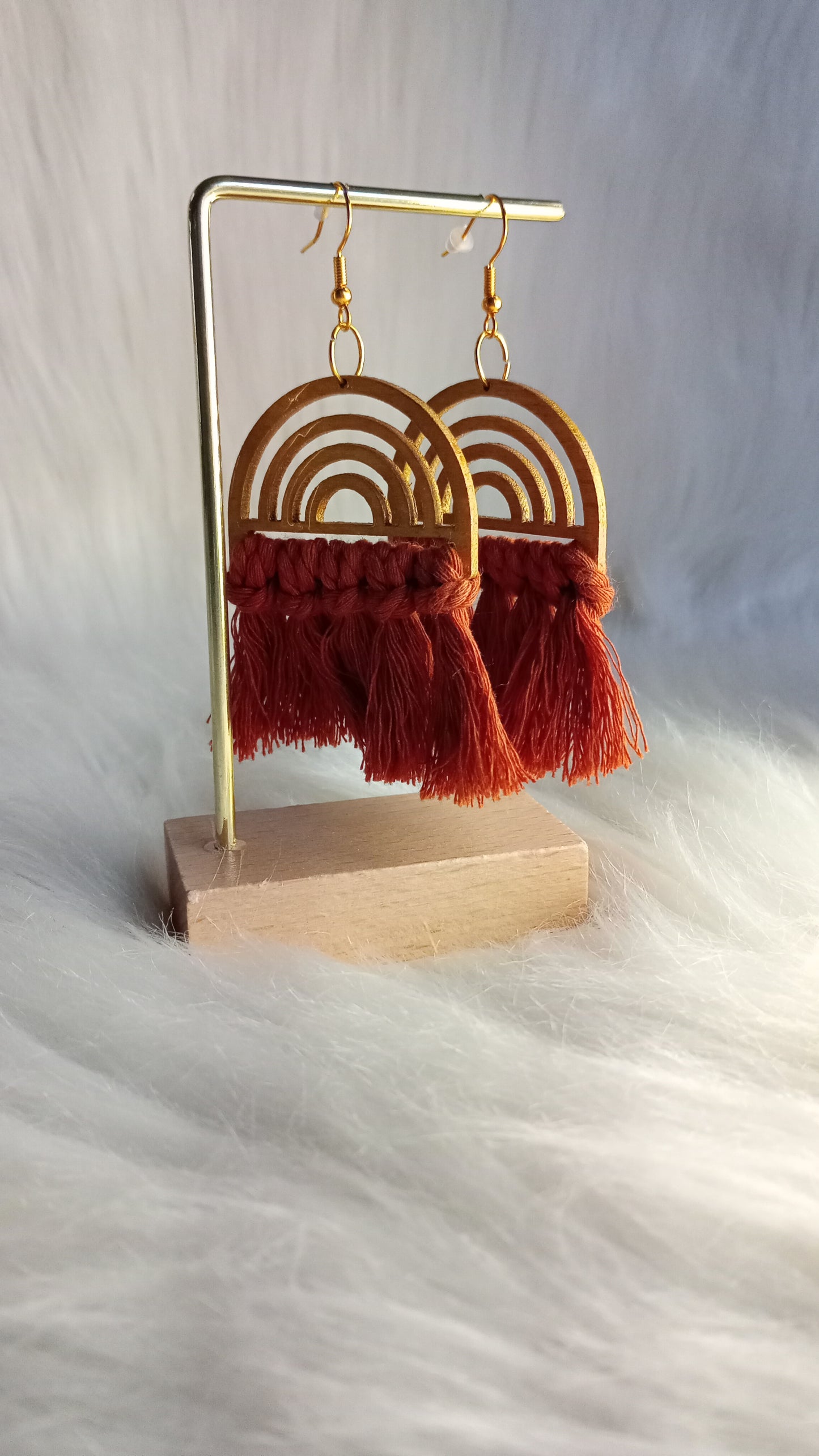 Boucles d'oreilles en macramé