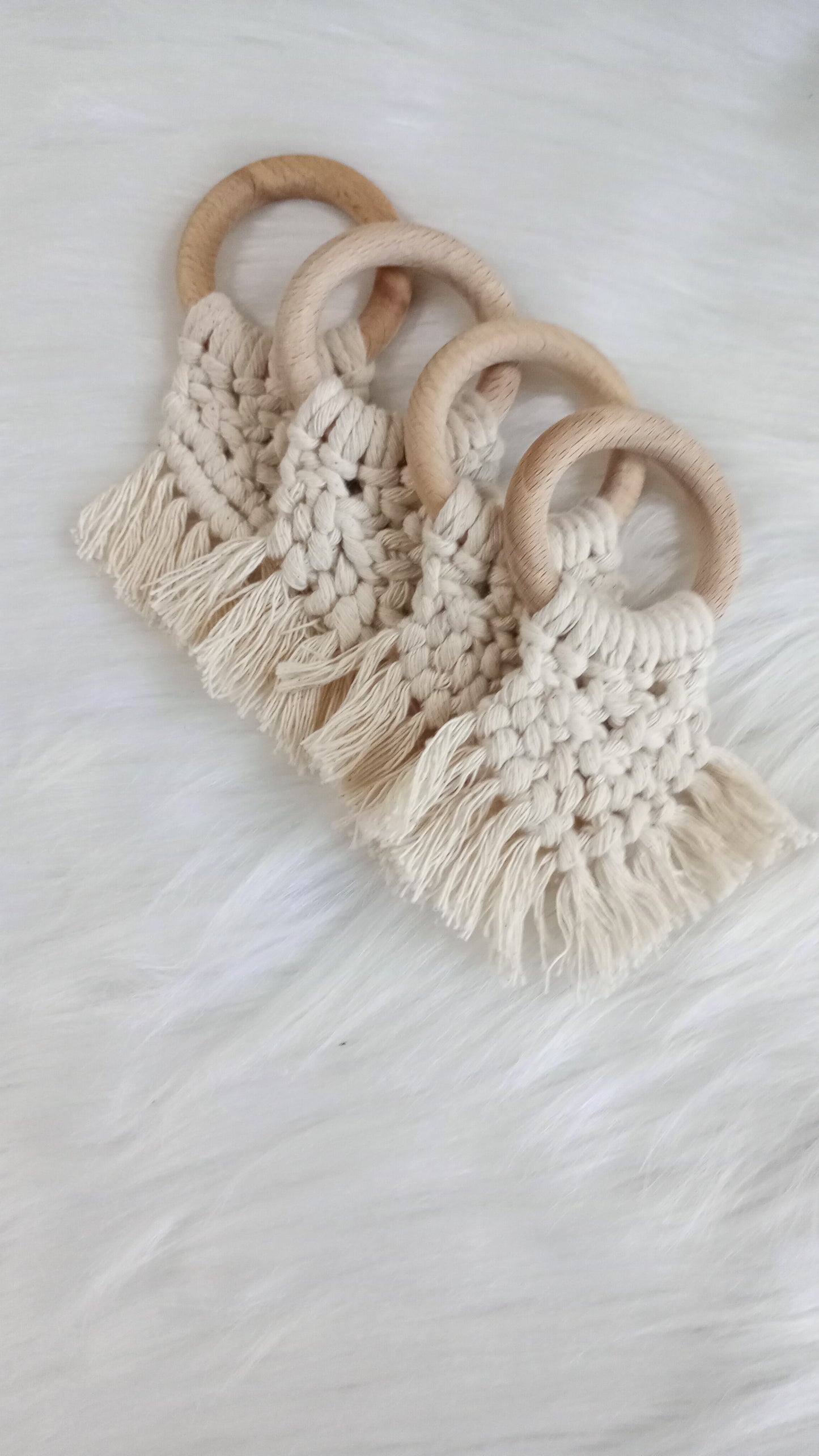 4 porte-serviettes en macramé