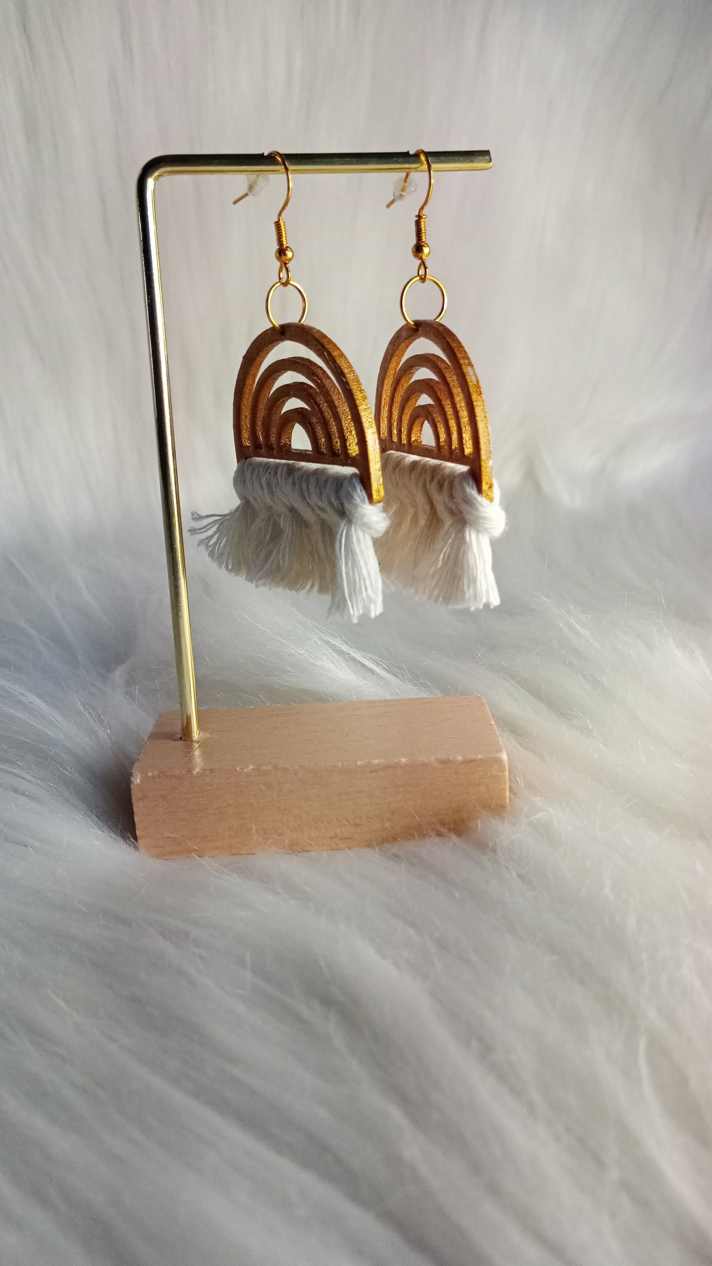 Boucles d'oreilles en macramé