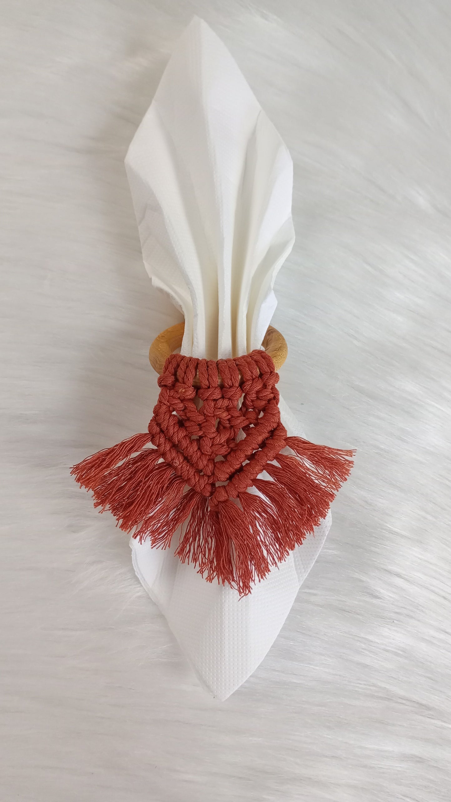 4 porte-serviettes en macramé