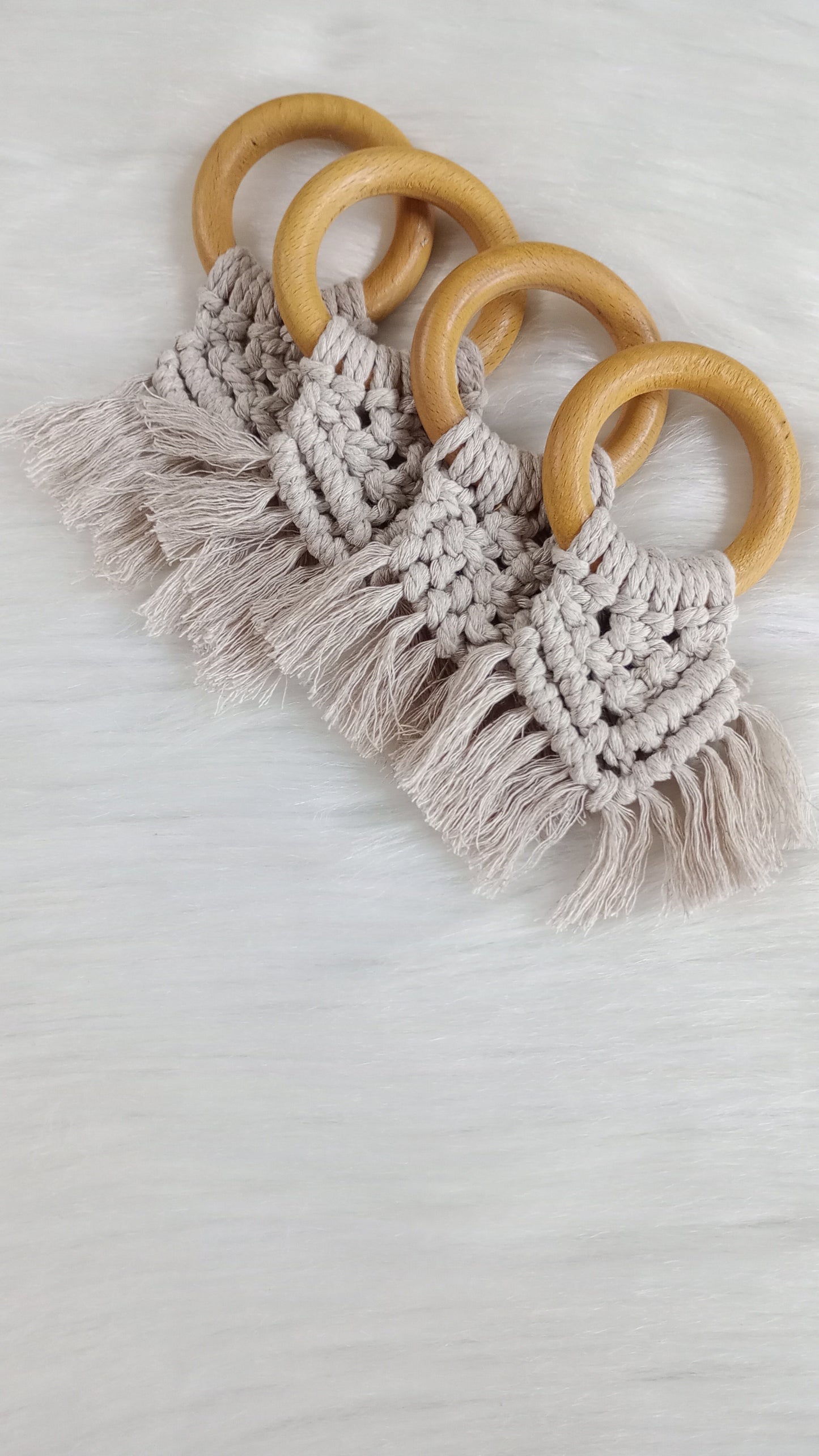 4 porte-serviettes en macramé