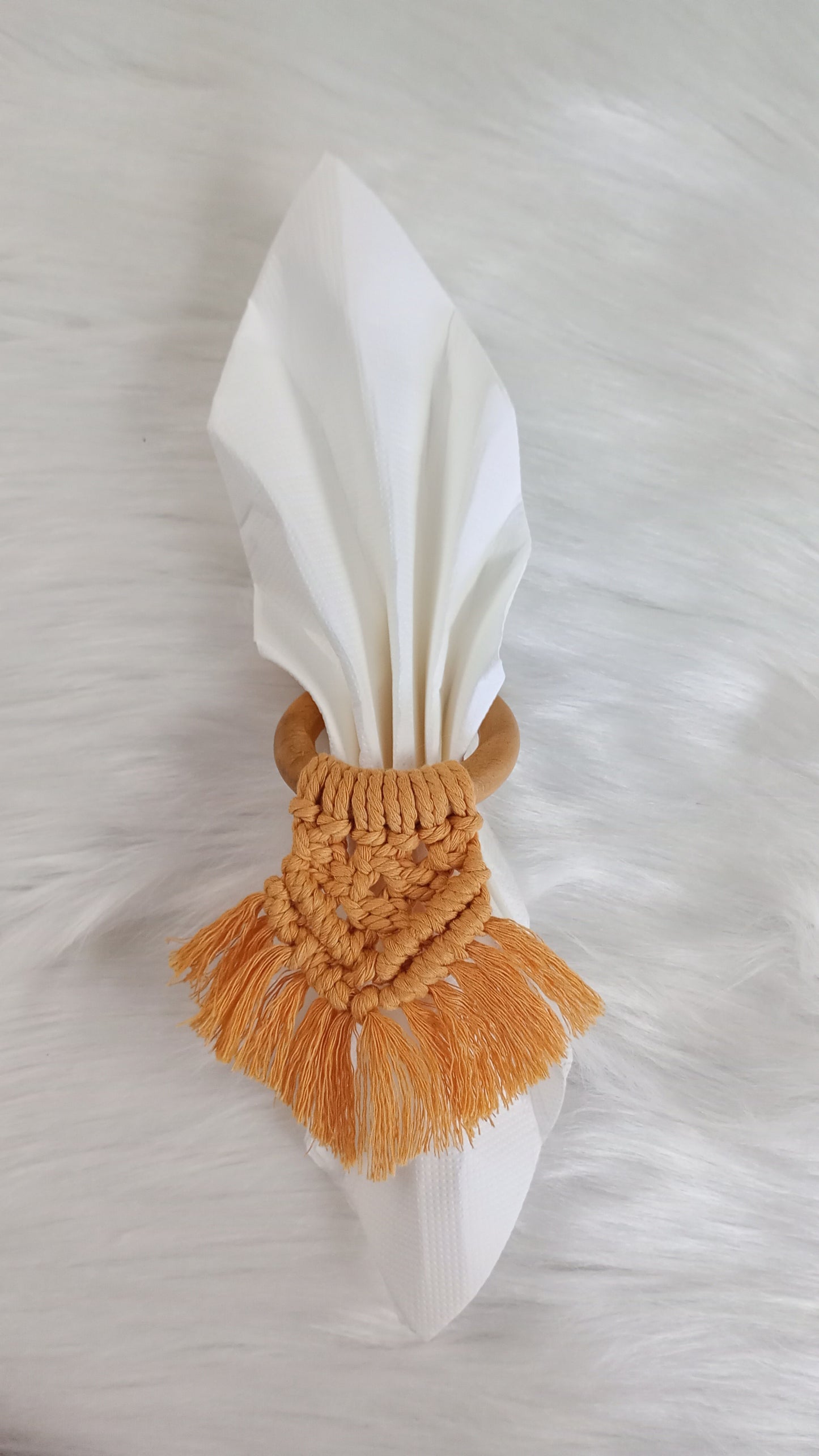 4 porte-serviettes en macramé