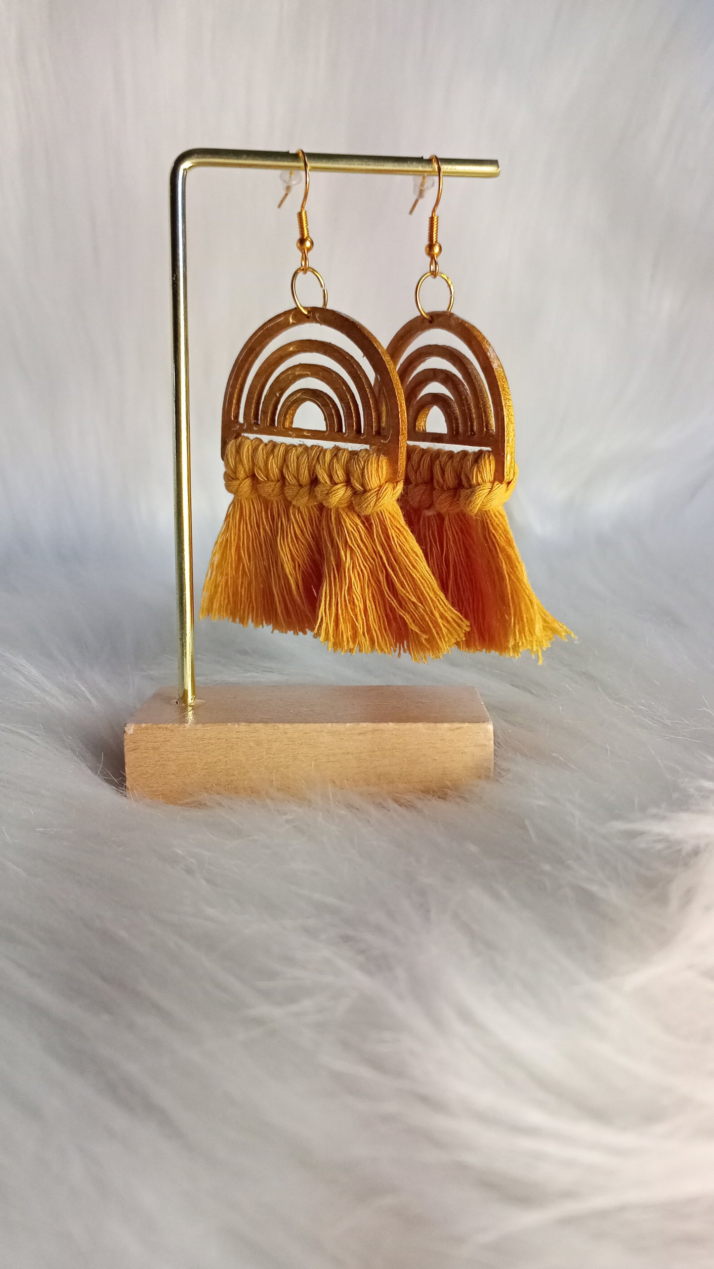 Boucles d'oreilles en macramé